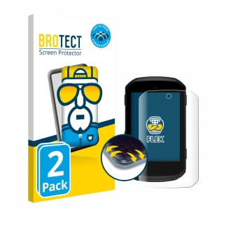 Face avant d’un emballage produit avec le logo de la marque BROTECT. À côté, l’appareil Garmin Edge 550 est représenté avec la