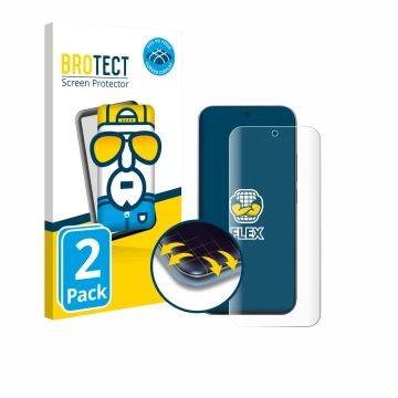 Face avant d’un emballage produit avec le logo de la marque BROTECT. À côté, l’appareil Xiaomi 17 Pro Max est représenté avec 