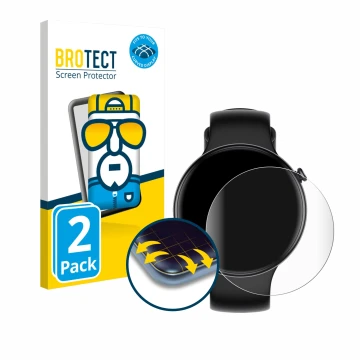 Face avant d’un emballage produit avec le logo de la marque BROTECT. À côté, l’appareil Honor Watch Fit est représenté avec la