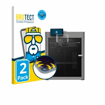 Face avant d’un emballage produit avec le logo de la marque BROTECT. À côté, l’appareil Bambu Lab P2S 3D Printer est représent