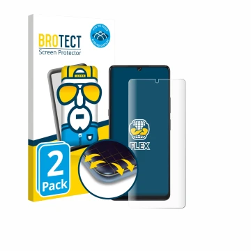 Face avant d’un emballage produit avec le logo de la marque BROTECT. À côté, l’appareil Cubot X100 est représenté avec la prot