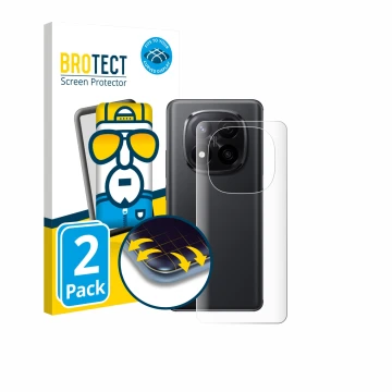 Face avant d’un emballage produit avec le logo de la marque BROTECT. À côté, l’appareil Xiaomi Redmi Note 14 Pro Plus 5G (Arri