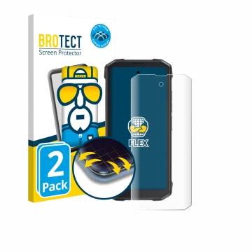 Face avant d’un emballage produit avec le logo de la marque BROTECT. À côté, l’appareil Cubot King Kong Mini 4 est représenté 