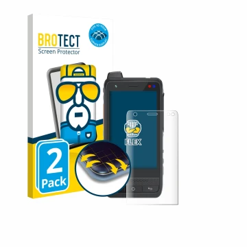 Face avant d’un emballage produit avec le logo de la marque BROTECT. À côté, l’appareil Uniwa F400 est représenté avec la prot