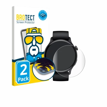 Face avant d’un emballage produit avec le logo de la marque BROTECT. À côté, l’appareil EKO Connected Watch 5.2 est représenté