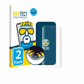 Face avant d’un emballage produit avec le logo de la marque BROTECT. À côté, l’appareil Vivo S50 est représenté avec la protec