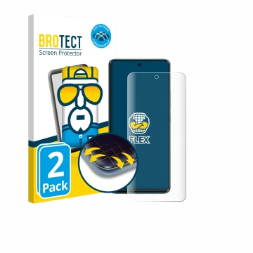 Face avant d’un emballage produit avec le logo de la marque BROTECT. À côté, l’appareil Xiaomi Poco M8 est représenté avec la 