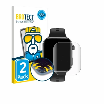 Face avant d’un emballage produit avec le logo de la marque BROTECT. À côté, l’appareil Honor Choice InFoWear Watch 2i est rep