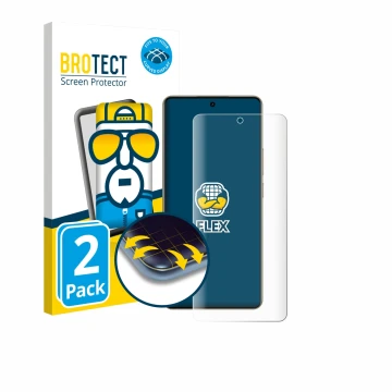 Face avant d’un emballage produit avec le logo de la marque BROTECT. À côté, l’appareil realme 16 Pro Plus est représenté avec