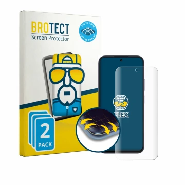 Face avant d’un emballage produit avec le logo de la marque BROTECT. À côté, l’appareil Oppo A6k est représenté avec la protec