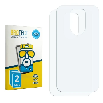 Face avant d’un emballage produit avec le logo de la marque BROTECT. À côté se trouve la protection d’écran correspondante.