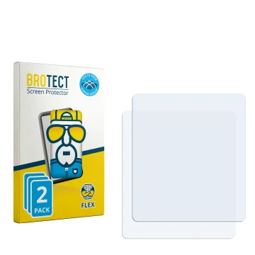 Face avant d’un emballage produit avec le logo de la marque BROTECT. À côté se trouve la protection d’écran correspondante.