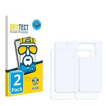 Face avant d’un emballage produit avec le logo de la marque BROTECT. À côté se trouve la protection d’écran correspondante.