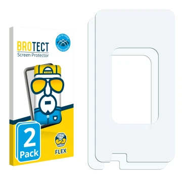 Face avant d’un emballage produit avec le logo de la marque BROTECT. À côté se trouve la protection d’écran correspondante.