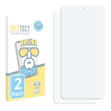 Face avant d’un emballage produit avec le logo de la marque BROTECT. À côté se trouve la protection d’écran correspondante.