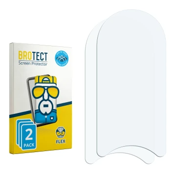Face avant d’un emballage produit avec le logo de la marque BROTECT. À côté se trouve la protection d’écran correspondante.