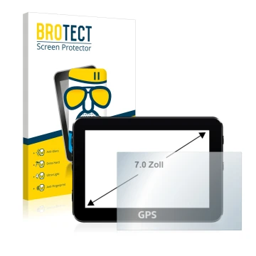 Face avant d’un emballage produit avec le logo de la marque BROTECT. À côté, l’appareil est représenté avec la protection d’éc