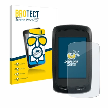 Face avant d’un emballage produit avec le logo de la marque BROTECT. À côté, l’appareil Garmin Edge 800 est représenté avec la