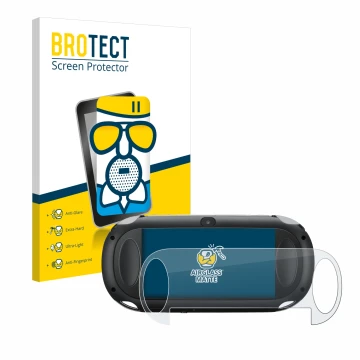 Face avant d’un emballage produit avec le logo de la marque BROTECT. À côté, l’appareil Sony Playstation PCH-1000-Serie PS Vit