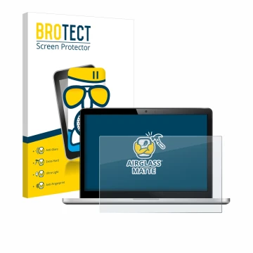 Face avant d’un emballage produit avec le logo de la marque BROTECT. À côté, l’appareil est représenté avec la protection d’éc