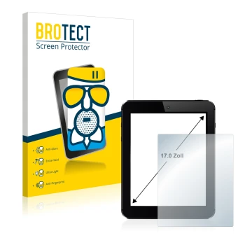 Face avant d’un emballage produit avec le logo de la marque BROTECT. À côté, l’appareil est représenté avec la protection d’éc