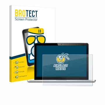 Face avant d’un emballage produit avec le logo de la marque BROTECT. À côté, l’appareil est représenté avec la protection d’éc