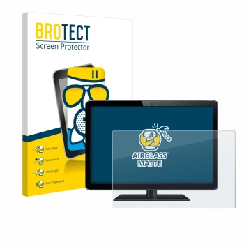 Face avant d’un emballage produit avec le logo de la marque BROTECT. À côté, l’appareil est représenté avec la protection d’éc