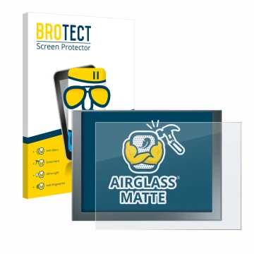 Face avant d’un emballage produit avec le logo de la marque BROTECT. À côté, l’appareil Siemens Simatic HMI KTP 1200 Basic est