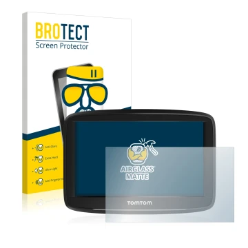 Face avant d’un emballage produit avec le logo de la marque BROTECT. À côté, l’appareil TomTom Start 52 est représenté avec la