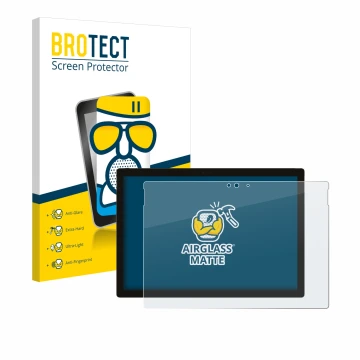 Face avant d’un emballage produit avec le logo de la marque BROTECT. À côté, l’appareil Microsoft Surface Pro 5 2017 est repré