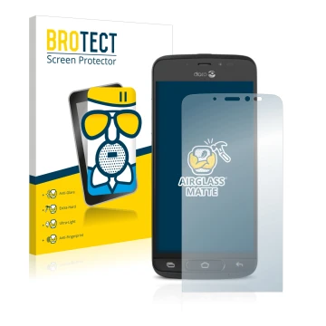 Face avant d’un emballage produit avec le logo de la marque BROTECT. À côté, l’appareil Doro 8040 est représenté avec la prote