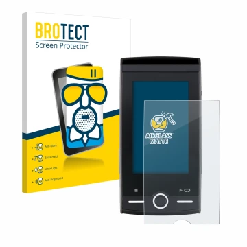 Face avant d’un emballage produit avec le logo de la marque BROTECT. À côté, l’appareil Sigma ROX 12.0 Sport est représenté av