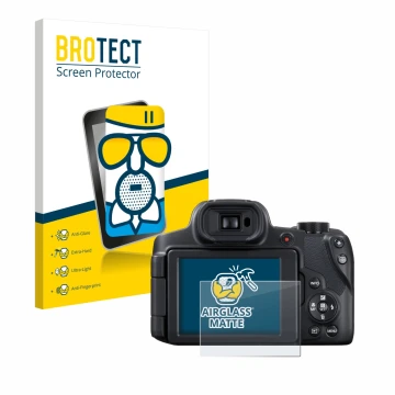 Face avant d’un emballage produit avec le logo de la marque BROTECT. À côté, l’appareil Canon PowerShot SX70 HS est représenté
