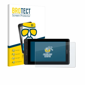 Face avant d’un emballage produit avec le logo de la marque BROTECT. À côté, l’appareil Huion Kamvas Pro 13 est représenté ave