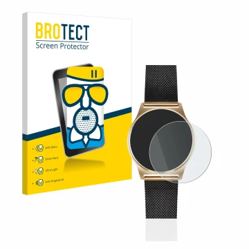 Face avant d’un emballage produit avec le logo de la marque BROTECT. À côté, l’appareil Xlyne X-Watch Joli XW Pro est représen