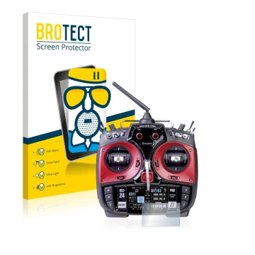 Face avant d’un emballage produit avec le logo de la marque BROTECT. À côté, l’appareil Graupner mz-24 Pro est représenté avec
