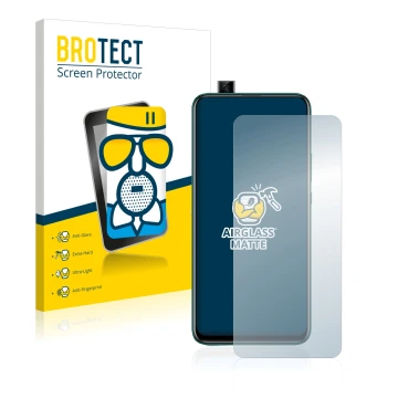 Face avant d’un emballage produit avec le logo de la marque BROTECT. À côté, l’appareil Huawei P smart Z est représenté avec l