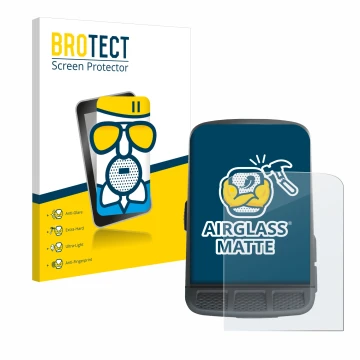 Face avant d’un emballage produit avec le logo de la marque BROTECT. À côté, l’appareil Wahoo Elemnt Roam est représenté avec 