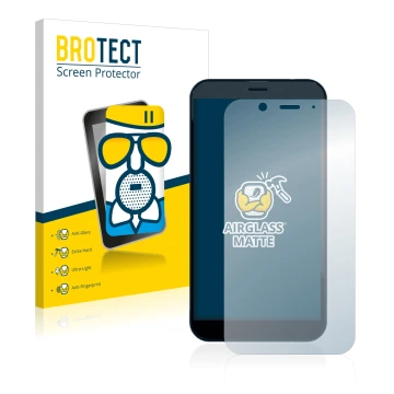 Face avant d’un emballage produit avec le logo de la marque BROTECT. À côté, l’appareil Shiftphones Shift6m est représenté ave