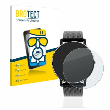 Face avant d’un emballage produit avec le logo de la marque BROTECT. À côté, l’appareil Holalei Fitness Tracker 1.3