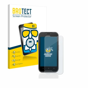 Face avant d’un emballage produit avec le logo de la marque BROTECT. À côté, l’appareil Datalogic Memor 10 est représenté avec