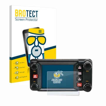 Face avant d’un emballage produit avec le logo de la marque BROTECT. À côté, l’appareil Yaesu FTM-400XDR est représenté avec l