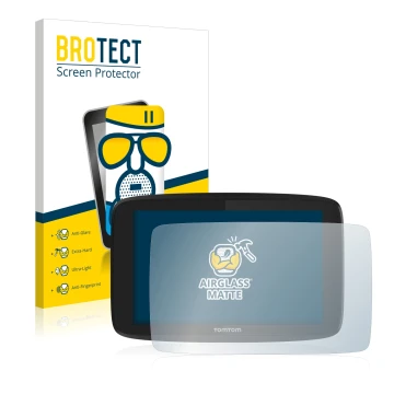 Face avant d’un emballage produit avec le logo de la marque BROTECT. À côté, l’appareil TomTom Go Professional 620 est représe