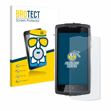 Face avant d’un emballage produit avec le logo de la marque BROTECT. À côté, l’appareil GoClever Quantum 500 Steel est représe