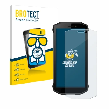 Face avant d’un emballage produit avec le logo de la marque BROTECT. À côté, l’appareil Evolveo Strongphone G5 est représenté 