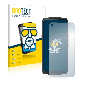 Face avant d’un emballage produit avec le logo de la marque BROTECT. À côté, l’appareil Oukitel WP7 est représenté avec la pro