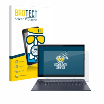 Face avant d’un emballage produit avec le logo de la marque BROTECT. À côté, l’appareil Lenovo Yoga Duet 7 est représenté avec