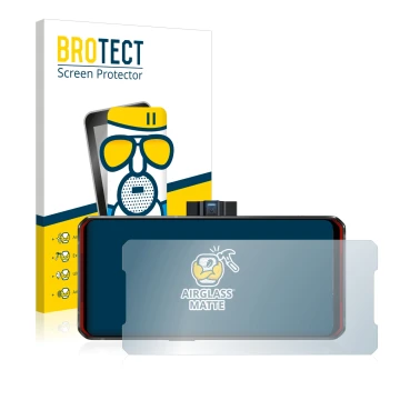 Face avant d’un emballage produit avec le logo de la marque BROTECT. À côté, l’appareil Lenovo Legion Duel est représenté avec