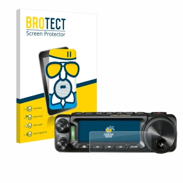 Face avant d’un emballage produit avec le logo de la marque BROTECT. À côté, l’appareil Yaesu FT-891 est représenté avec la pr