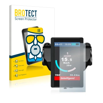 Face avant d’un emballage produit avec le logo de la marque BROTECT. À côté, l’appareil Bafang 850c est représenté avec la pro